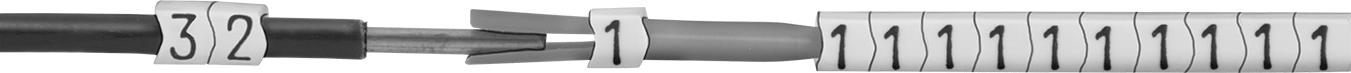 Sürgülü Tel İşaretleyici, Tutuculu, 10-4 AWG için, 0-9 Arasındaki Karakterler