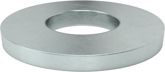 Yaylı Kilit Pul, Konik, Çinko Kaplamalı, M16 Vida için, 17 mm İç Çap, 39 mm Dış Çap — Konik, 39.0 mm, 4.0 mm