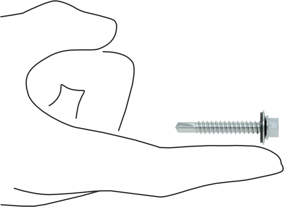 Metal için Pullu Delme Vidaları, Çelik, 12 Numaralı Boyut, 1-1/2" Uzunluk, 3 Numara Matkap Ucu