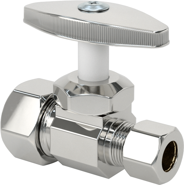 Sıhhi Tesisat Armatürleri için Kesme Vanası, 5/8" Dış Çap Girişli ve 3/8" Dış Çap Çıkışlı Düz