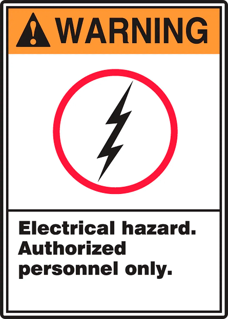 Resimli Elektrik Tehlikesi Etiketleri, (Uyarı-Elektrik Tehlikesi...) 5" Yükseklik x 3-1/2" Genişlik — Yapışkan Arka Yüz, Uyarı — Elektrik…