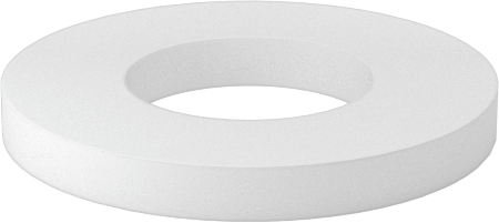 PTFE Plastik Pul, 8 numaralı vida boyutu için, 0.188" İç Çap, 0.375" Dış Çap
