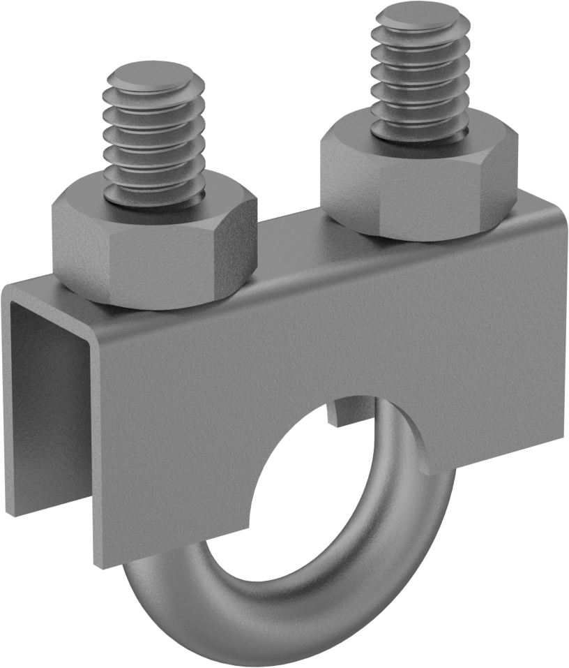 Sıkıştırma U-Cıvatası, Çelik, 1/4"-20 Diş Boyutu, 9/16" İç Çap