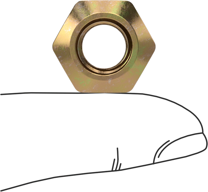 Top-Lock Deforme Edilmiş Dişli Kilit Somunu, Çinko Sarı Kromat Sınıf 10 Çelik, M10 x 1.25 mm Diş