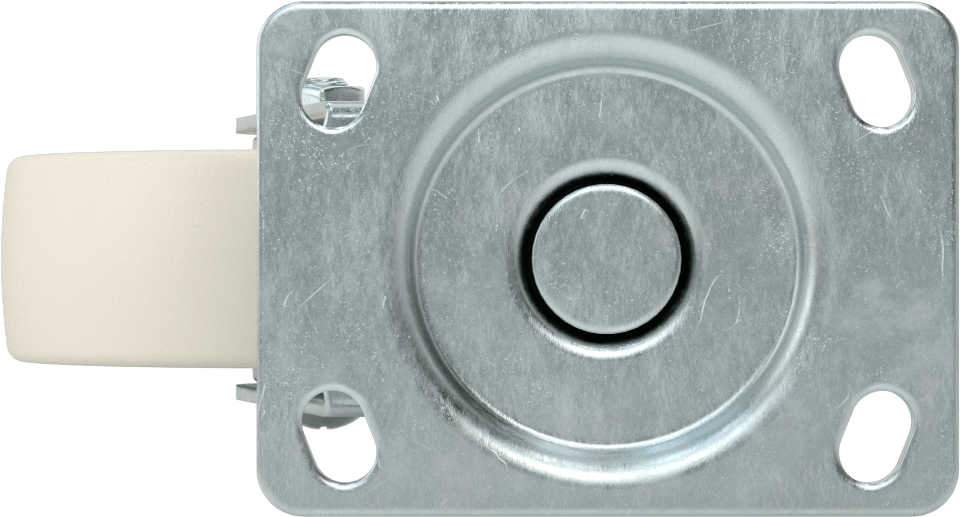 3-3/4" x 2-3/4" Plakalı Parlak Yüzeyli Tekerlek, 4 inç Çapında Naylon Tekerlekli Döner Ayak
