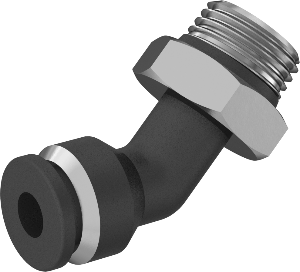 Evrensel Dişli Bas-Bağlan Tüp Bağlantı Parçası, 45 Derece Adaptör, 4 mm Boru Dış Çapı x 1/8 Boru Boyutu için