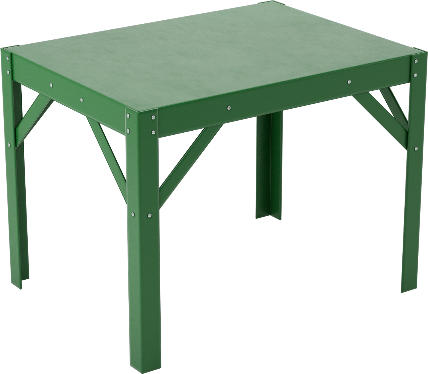Düşük Profilli Çelik Masa, Sabit, 18 inç Yükseklik x 24 inç Genişlik x 18 inç Derinlik, 1000 lbs. Kapasite