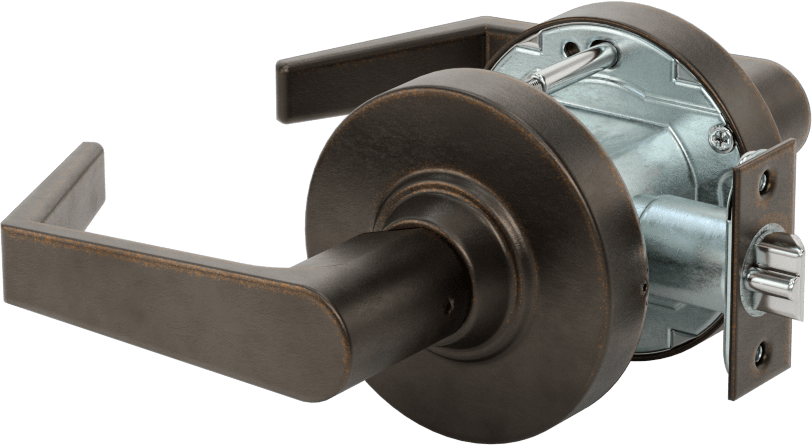 Schlage Alx Kapı Kolu, C Yiv, Kendinden Kilitlenen, Aynı Anahtarlı, 2-3/8" Boğaz Mesafesi, Bronz