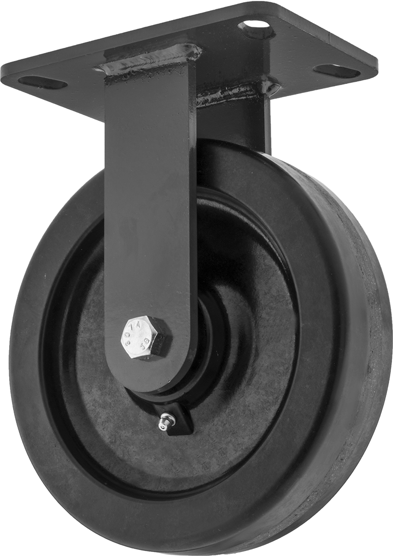 6-1/2" x 4-1/2" Plakalı Yüksek Kapasiteli Kingston Tekerlek, 8 inç Çaplı Fenolik Tekerlekli Sert — 8", Levha, Sert