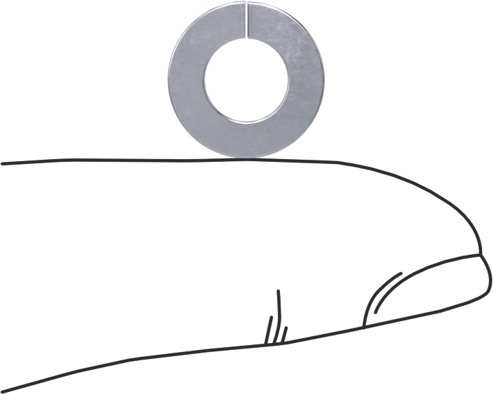 K500 Nikel Yaylı Pul, 1/4" Vida Boyutu için, 0.26" İç Çap, 0.487" Dış Çap