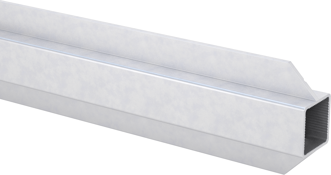 Pres Geçmeli Çerçeve Bağlantı Elemanı, Hızlı Açılır Ray, I-Flanşlı, 1" Yükseklik x 1" Genişlik — Ray, Alüminyum, 1"
