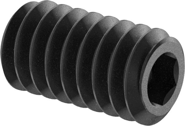 Siyah Oksit Alaşımlı Çelik Top Uçlu Setskur, 1/4"-20 Diş, 1/2" Uzunluk