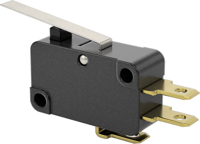 Minyatür Anında Çalışan Anahtar, Kol Aktüatörü, Faston Terminaller, SPDT, 250VAC/125VDC — Kol, 3, Quick-Disconnect Terminal, Terminal