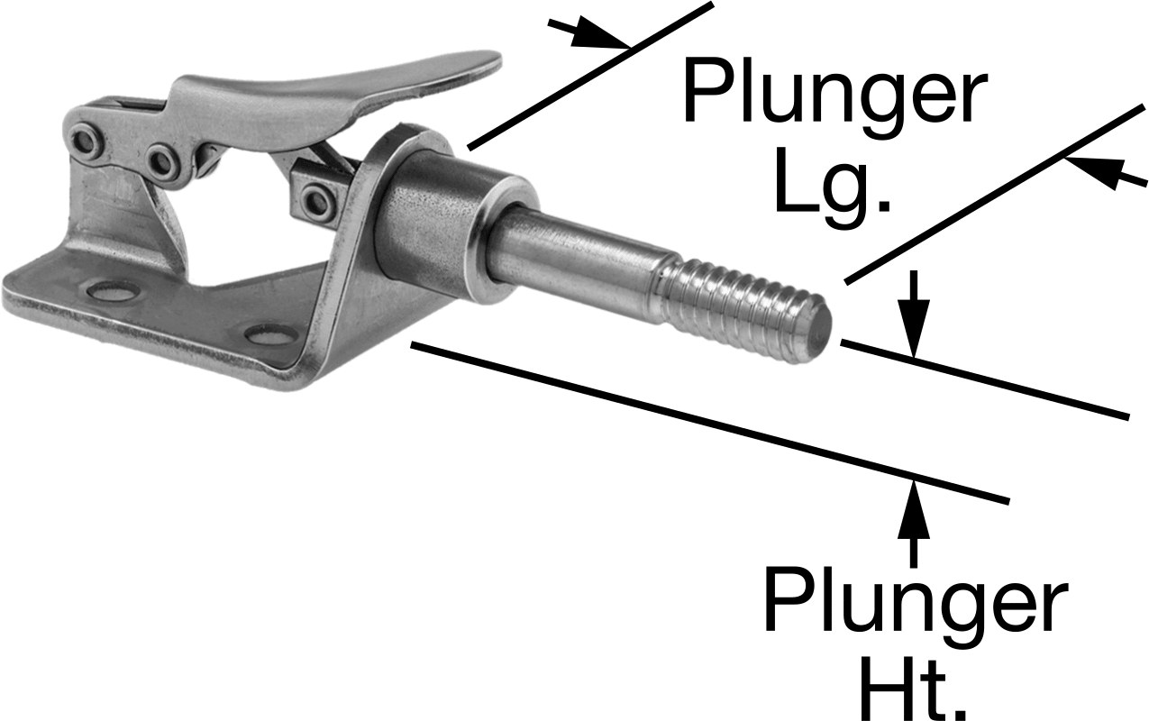 İt/Çek Mandal Kelepçe, Kompakt, 18-8 Paslanmaz Çelik, 100 lbs. Kapasite, 1-1/2" Uzunlukta Piston — İtme/Çekme, 5⁄8", İtme/Çekme