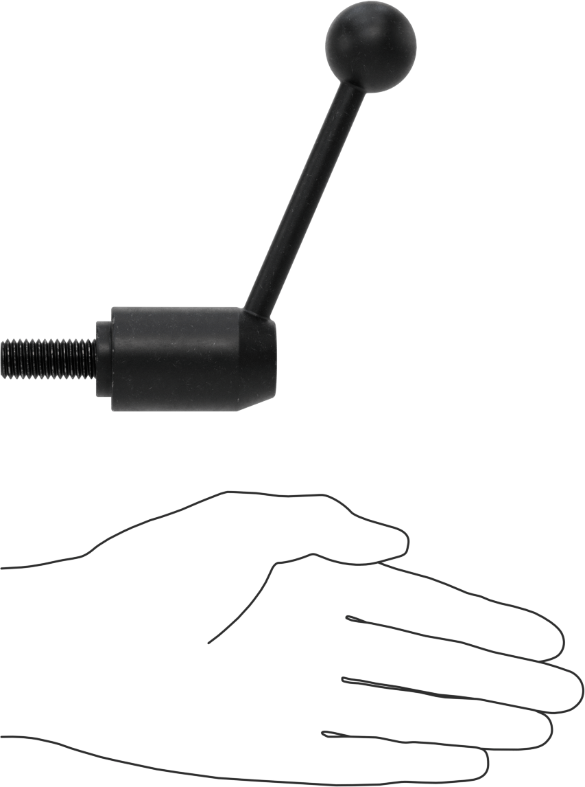 Çelik Ayarlanabilir Tutamak, 1/2"-13 Dişli 1-3/16" Uzunlukta Saplamalı, 4" Çıkıntı