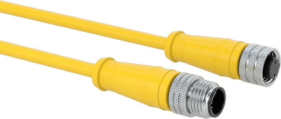 Mikro M12 Kablo, 2 Kutup, 6' Uzunluk, 0.20" Dış Çap
