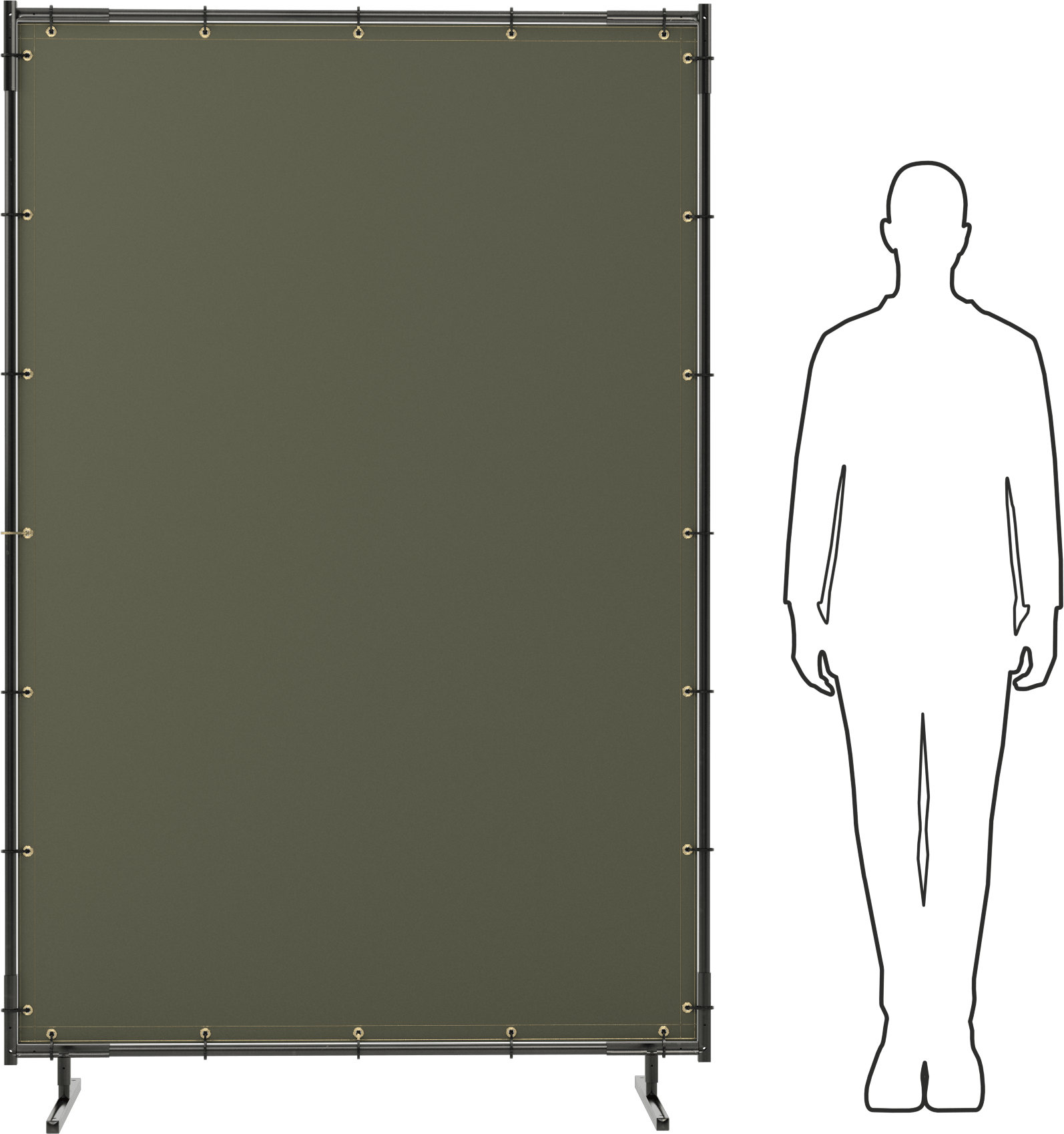 Bağlanabilir Kaynak Perdesi, 2 lb. Pamuklu Flanel Keçe, 6' Yükseklik x 4' Genişlik