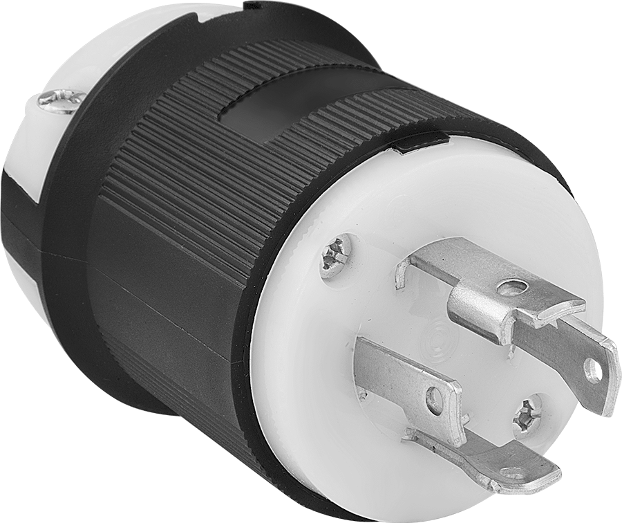Premium Dönme Kilitli Konektör, Dört uçlu fiş, Topraklanmış, NEMA L15-30 — 250V AC, 30A, Erkek