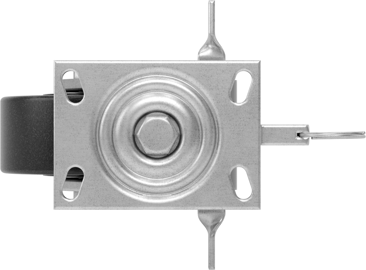 6-1/4" x 4-1/2" Plakalı Viking Tekerlek, Yüksek Kapasiteli, Kilitli Döner Ayak ve 6 inç Çapında Fenolik Tekerlek