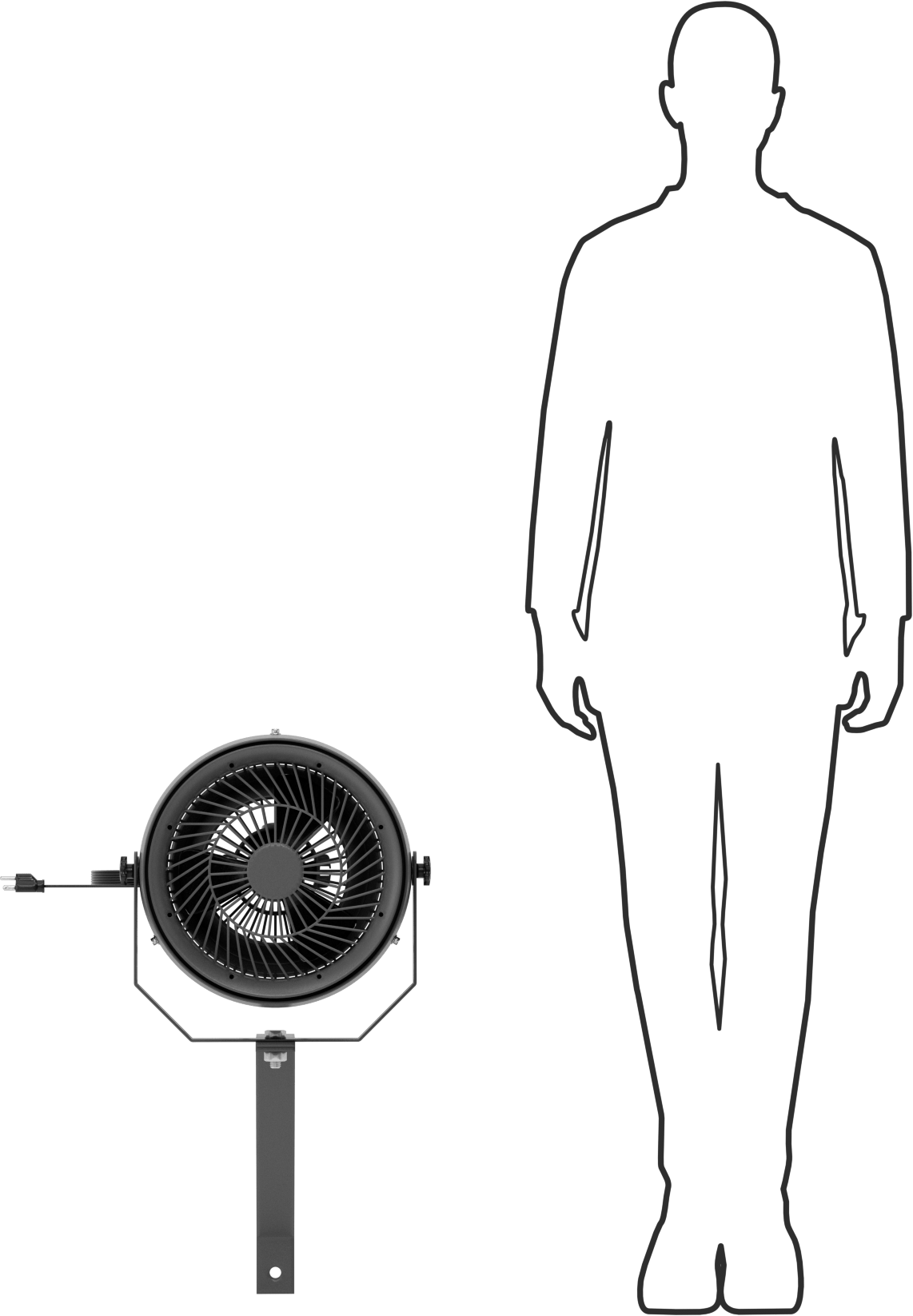 Duvara Monte Jet-Stream Fan, 120V AC, 10" Bıçak Çapı