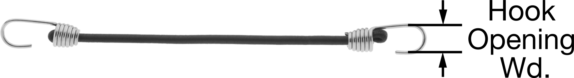 Elastik bungee kordonları, Tuz Suyuna Dayanıklı, 12 inç Toplam Uzunluk, 13/32" Çap