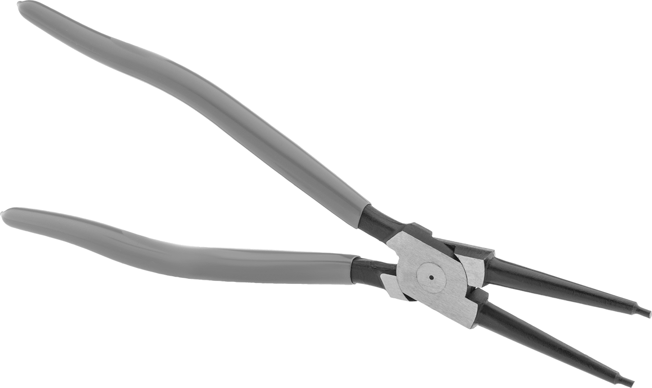 Ağır Hizmet Tipi Sabit Uçlu Segman Pense, İç Halkalar için, Düz 0.126" Çaplı Uç — 0.126", Düz, Yastık