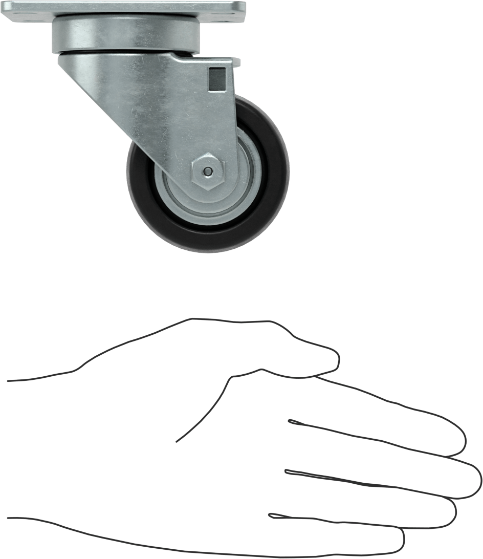 Creston Tekerlek, 2-1/2" Çaplı 80A Durometre Kauçuk Tekerlekli Döner