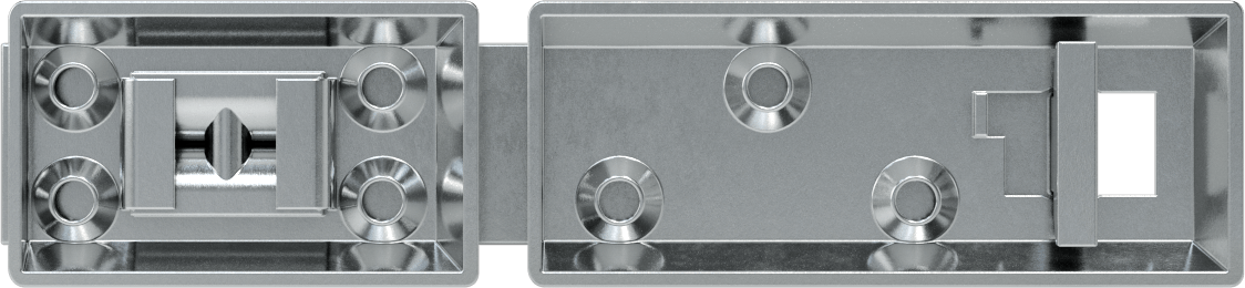 Asma Kilitli Mandal, 6-3/4" x 1-1/4" x 1/4" Kollu, Çinko Kaplı Çelik