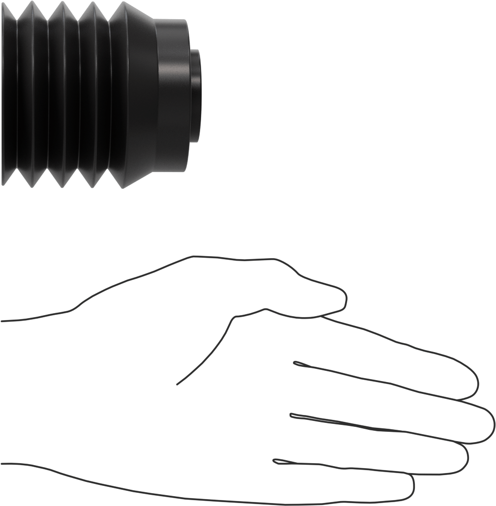 Vakum Vantuzu, Yükseklik Ayarlı, Çoklu Körük, 2.75" Vantuz Çapı, 3/8 NPT Dişi