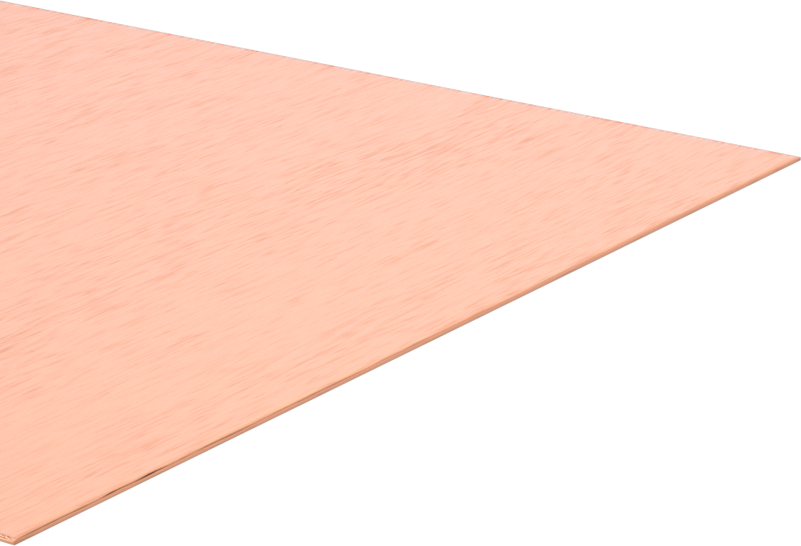 Fırçalanmış Çok Amaçlı 110 Bakır Levha, 12" x 12", 0.0320" Kalınlık