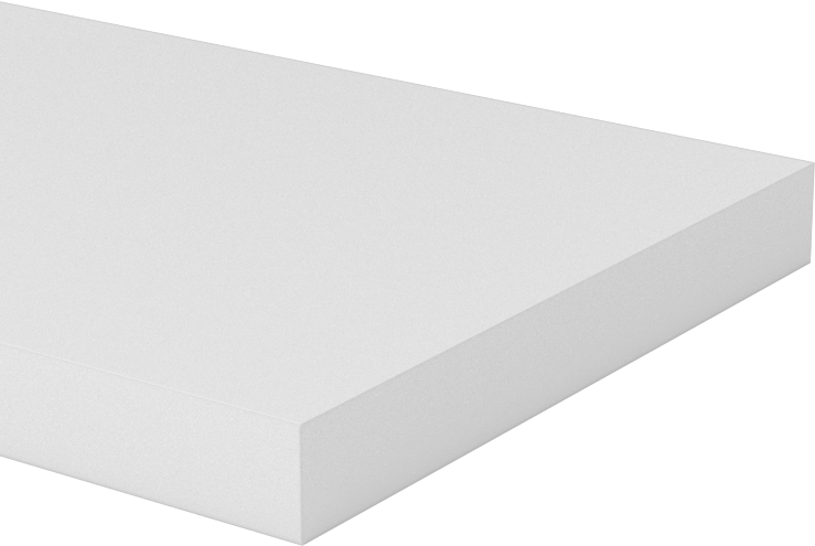 Kimyasallara Dayanıklı Kaygan PTFE Levha, Sıkı Tolerans, 2" x 12" x 1/4"