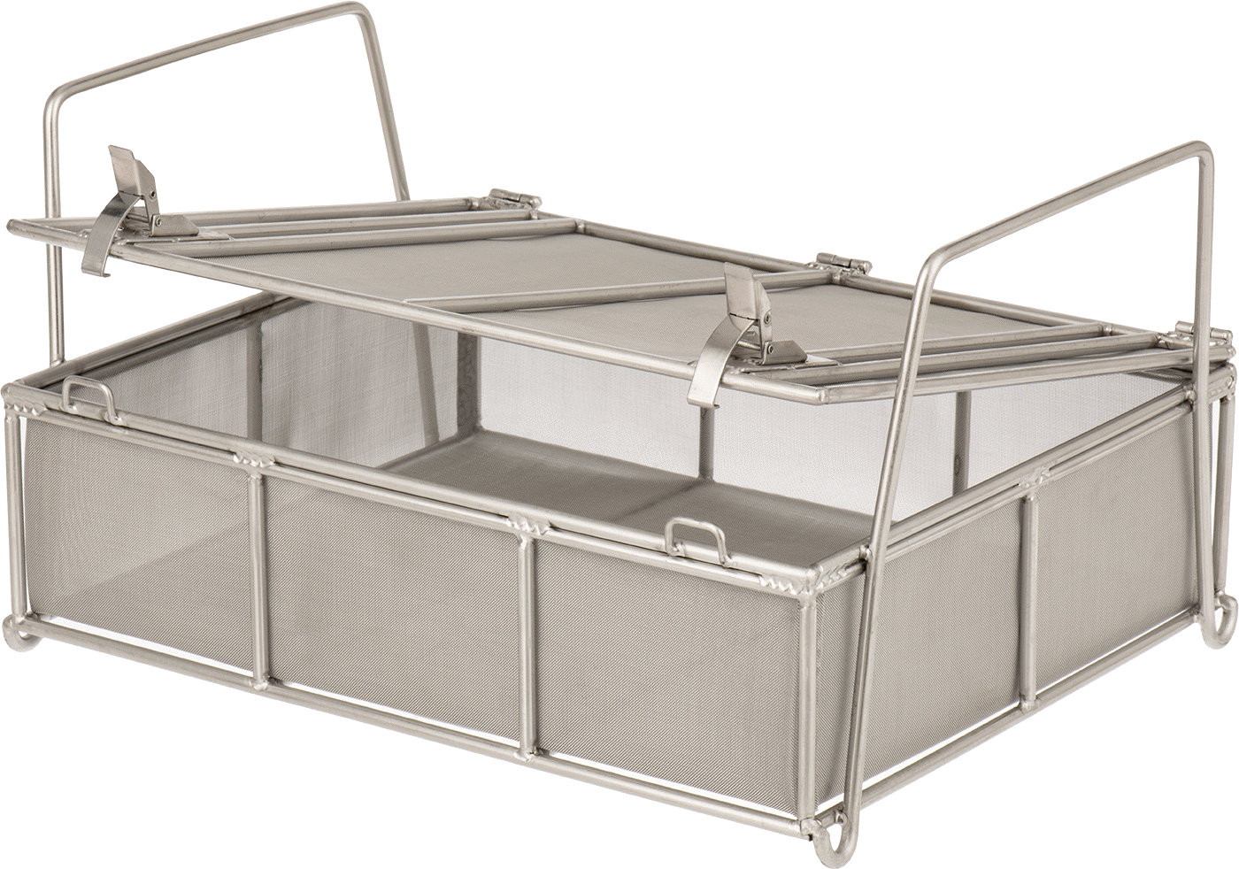 Paslanmaz Çelik Kapalı Tel Kare Sepet, 11" Uzunluk, 60X60 Mesh — 0.009", 60 × 60, 11"