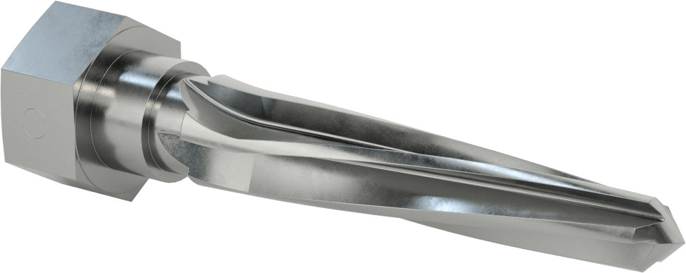 Delik Hizalama için Altıgen Şaftlı Rayba, Spiral Yiv, 1.0625" x 0.625" Rayba Çapı, Güçlü Tutuş