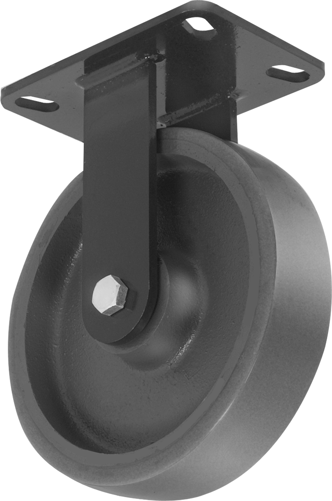 6-1/2" x 4-1/2" Plakalı Yüksek Kapasiteli Kingston Tekerlek, 8 inç Çapında Yeşil Poliüretan Tekerlekli Sert — 8", Levha, Sert
