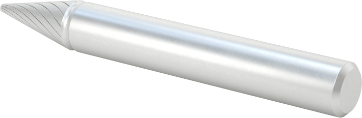 Yüksek Hızlı Çelik Frez, 1/4" Çaplı Şaftlı, Sivri Konik, 1/2" Baş Uzunluğu
