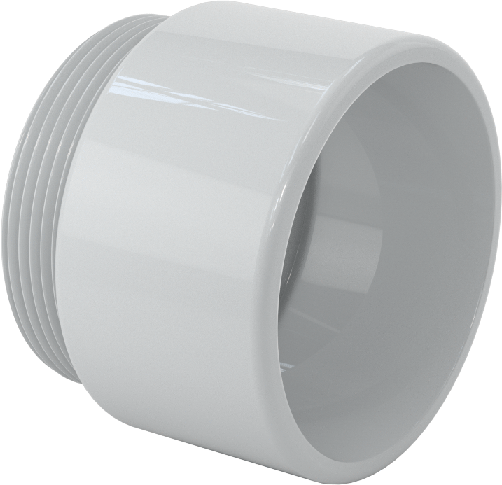 Sert PVC Kanal için 3 Anma Ölçüsü Dişi x 3 NPT Erkek Adaptör — Adaptör, Konektör, Plastic, PVC, Düz
