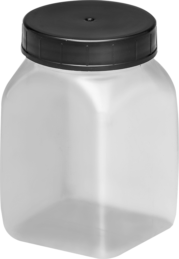 Şeffaf PVC Plastik Kavanoz, 6.7 FL oz/200 ml Kapasite — 6.7 fl. oz., 200 ml, 3 3⁄4", Paper, Phenolic, Plastic, PVC