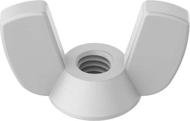 Naylon 6/6 Plastik Kelebek Somun, M4 x 0.7 mm Diş