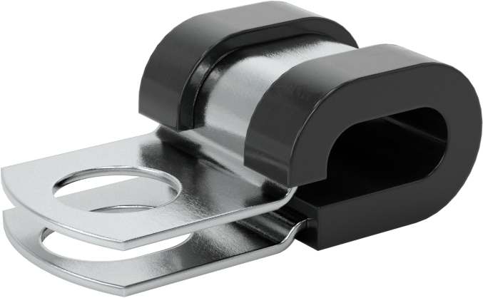 Titreşim Sönümleyici Halka Kelepçe, Çok Satırlı, EPDM Yastıklı Çinko Kaplı Çelik, 1/4" İç Çap