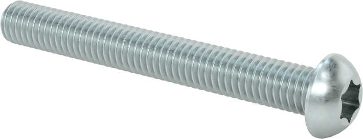 Çinko Kaplı Çelik Düğme Başlı Torx Vidaları, M6 x 1 mm Diş, 50 mm Uzunluk — M6, Torx, 50 mm