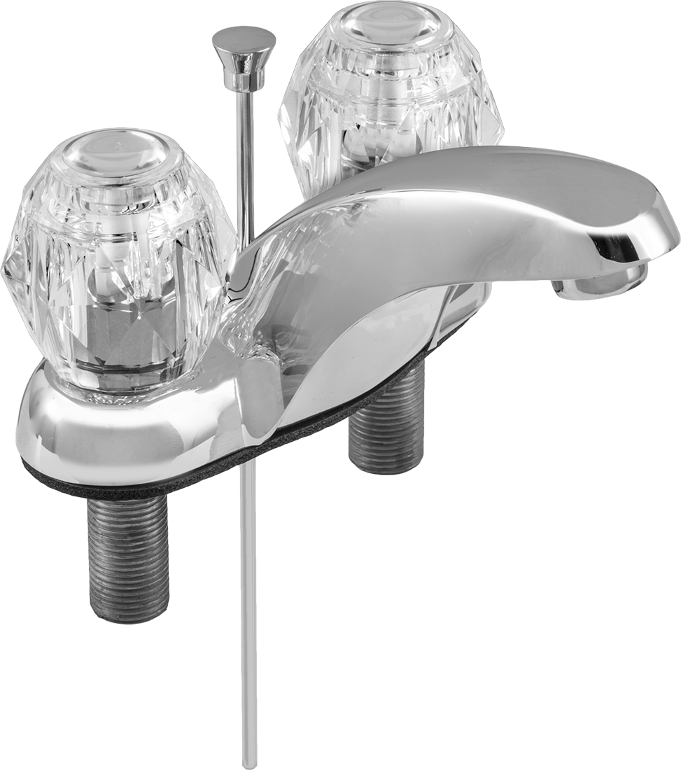 Çift Alt Girişli Lavabo Musluğu, Krom Kaplı Çinko, Sabit musluk, Havalandırıcı ve Açılır-Kapanır Drenaj — 4", Evi, 3