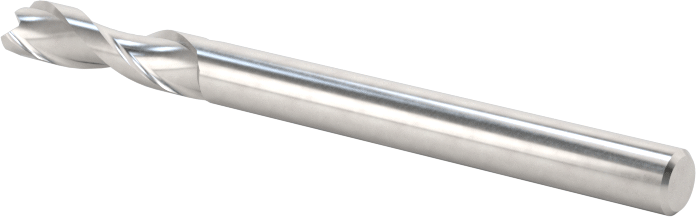 Kaplamasız Karbür Kare 2 Kanallı Parmak Frez, 3 mm Freze Çapı, 12 mm Kesme Uzunluğu