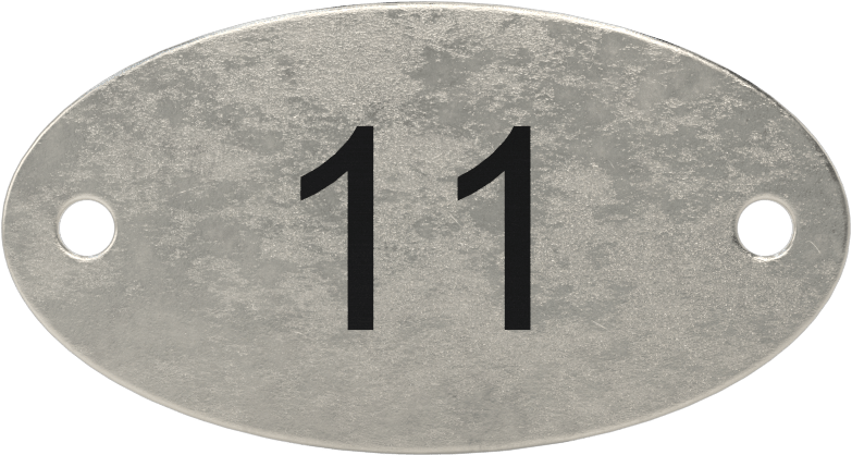 Numaralı Plaka, 316 Paslanmaz Çelik, 1" Yükseklik x 1-7/8" Genişlik