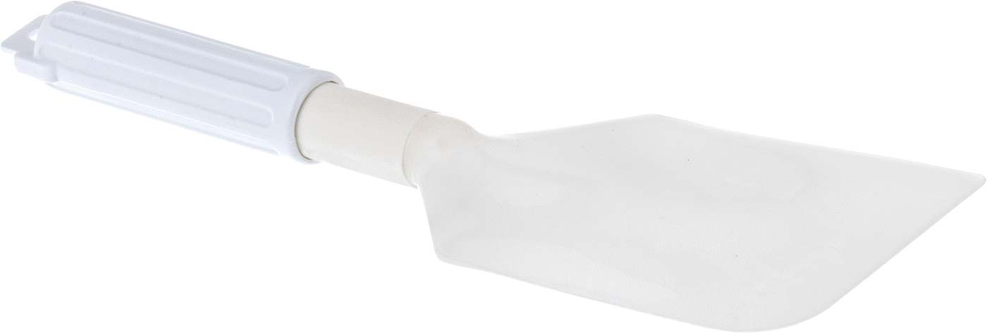 Düz Bıçaklı Plastik Spatula, Polipropilen Saplı, Polietilen Bıçak, 13.5" Uzunluk, Beyaz