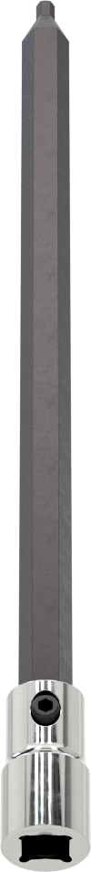 Altıgen Uçlu Soket, Uzatılmış Menzil, 1/4" Kare Tahrik, 2.5 mm Tahrik Boyutu, 6 inç Uzunluk