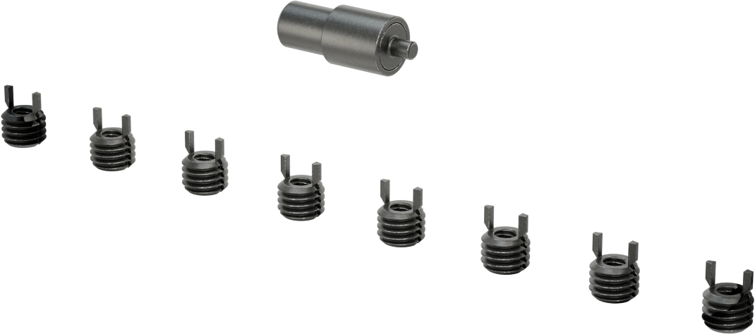 Anahtar Kilitli Dişli Ek, Aletli, Fosfatlı Çelik, 1/4"-20 Diş Boyutu, 1/2"-13 Kılavuz