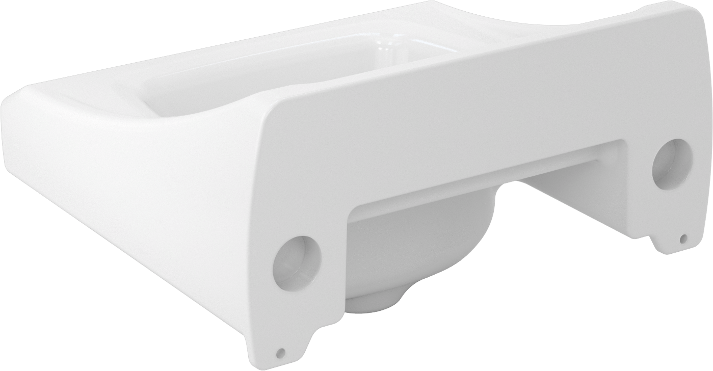 Beyaz Porselen Duvara Monte Lavabo, 20-3/4" Genişlik x 18-1/4" Derinlik x 12-1/4" Toplam Yükseklik
