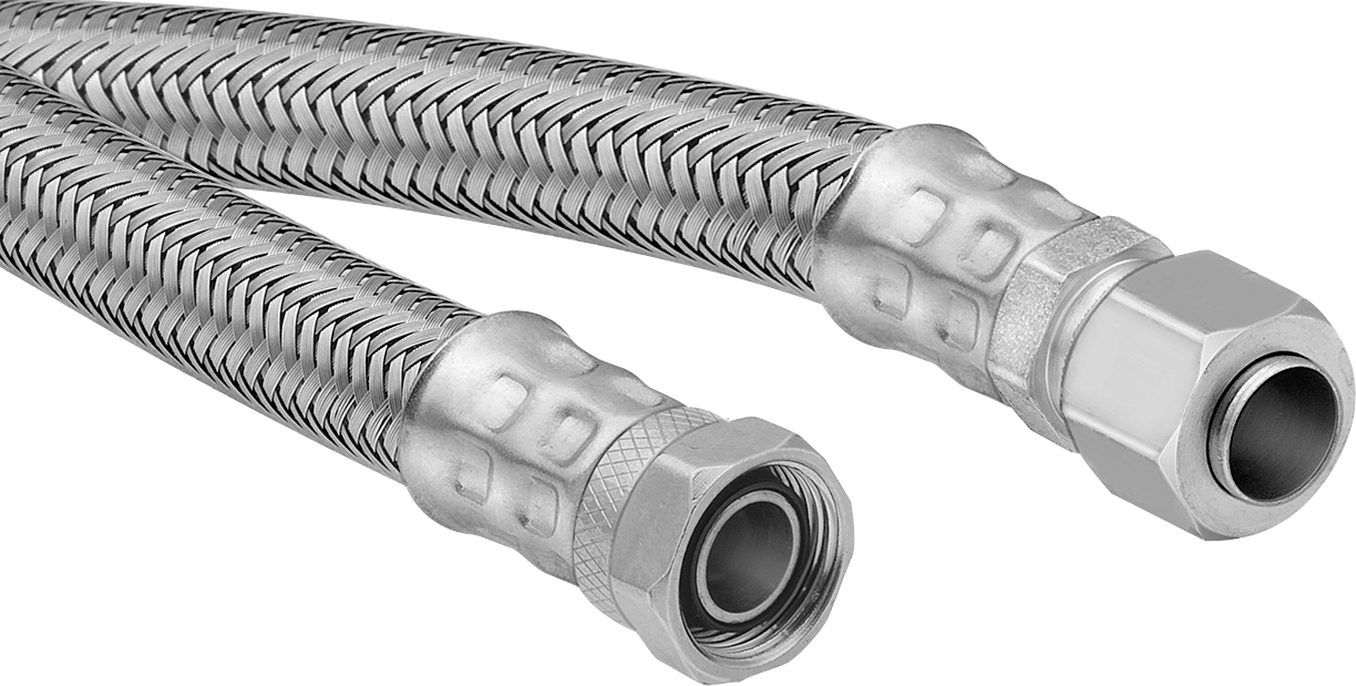 Sıhhi Tesisat Bağlantı Parçaları ile Paslanmaz Çelik Hortum, Lavabo Musluğu için, 3/8" Sıkıştırma, Sıkıştırma Erkek — Sıkıştırma, Pirinç,…