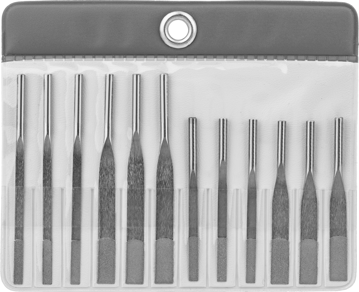 Ultrasonik Parlatıcılar için Elmas Törpü Seti, 12 Parça — 12, Carbide, Carbon Fiber, Ceramic, Glass, Graphite, Nickel, Steel, Stone, Tita…