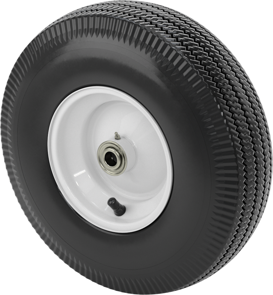 Çelik Merkezli Montajlı Pnömatik Siyah Tekerlek, Bilyalı Rulmanlı 3" Uzunlukta Göbek, 12-3/8" Çap x 3-5/8" Genişlik — 12 3⁄8", 5⁄8", 3⁄4"…